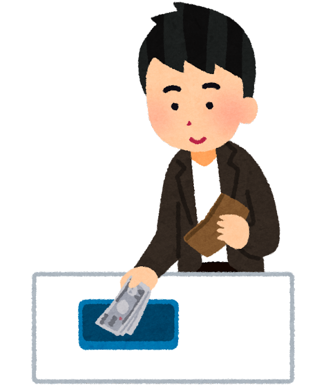 man spending money